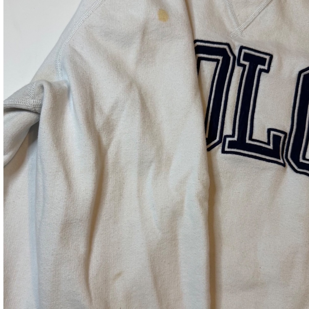 Polo Ralph Lauren Sweatshirt Mens Large White Fair Stained Applique Logo - Picture 7 of 11